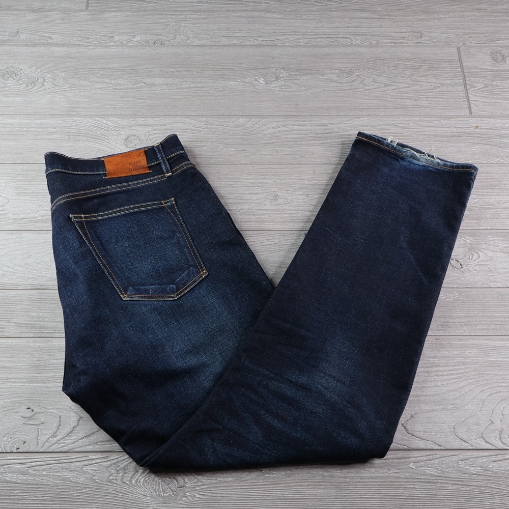Flint and Tinder Straight Fit Jeans Men's Size 36x32 Dark Wash Made in USA